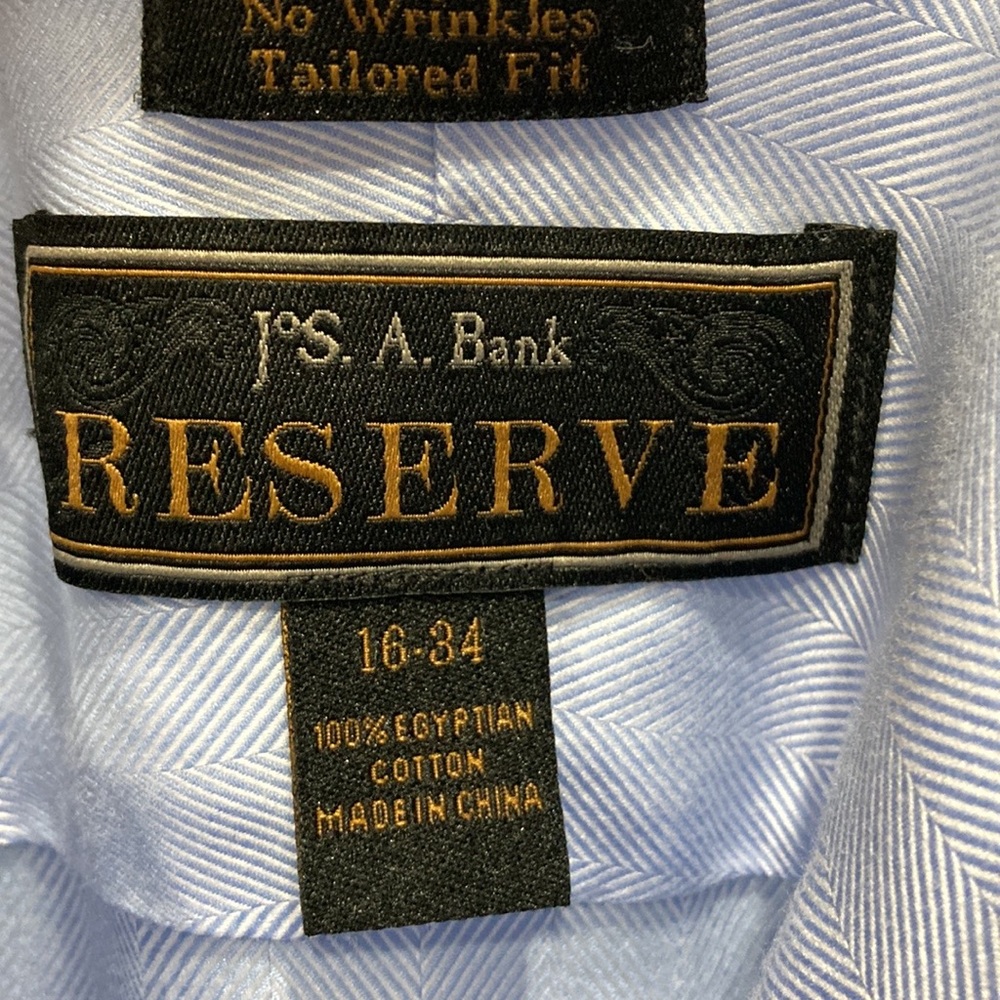 JoS A Bank Reserve light blue Dress Shirt size 16-34